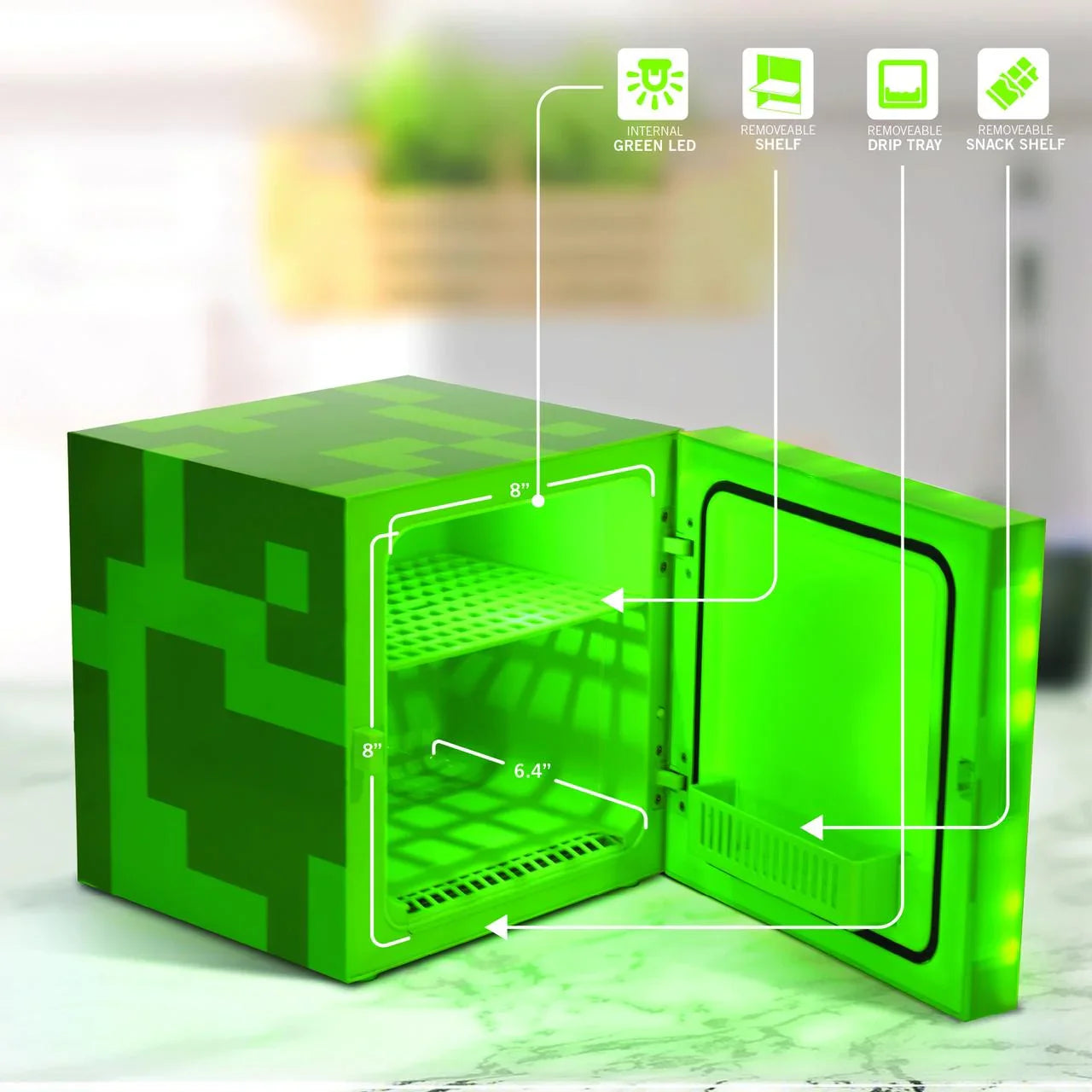 Minecraft Mini Refrigerador Green Creeper